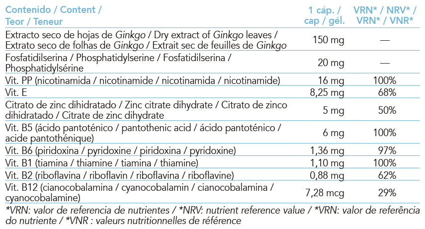 Producto natural de Intersa Labs para agilidad mental con plantas como bacopa y ginseng.